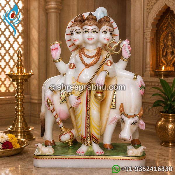 Marble stone Dattatreya Moorti