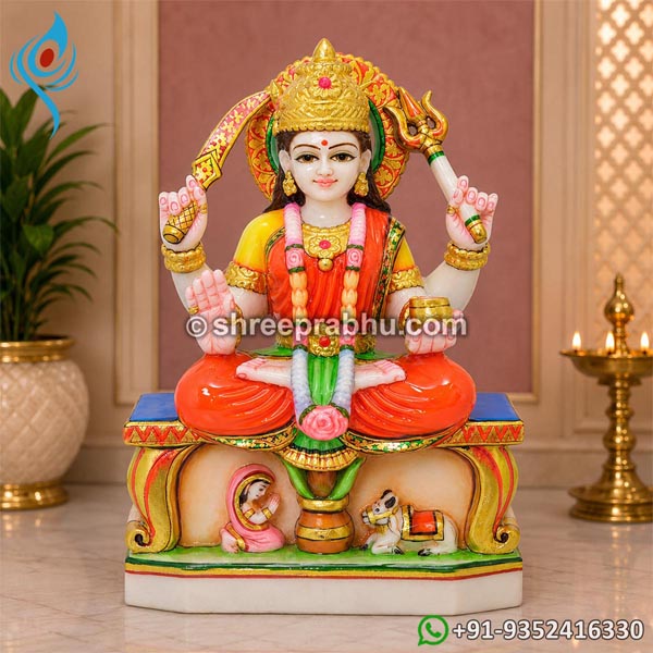 Pure White Marble Santoshi Mata Moorti