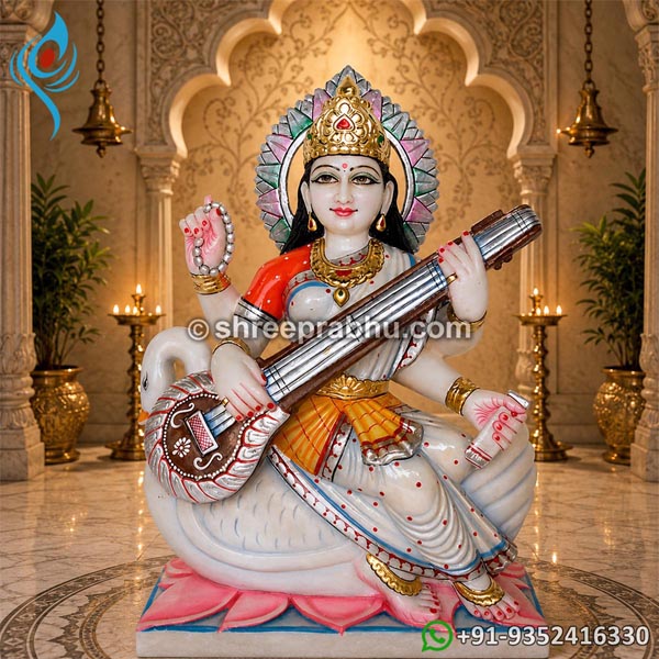 Saraswati idol white