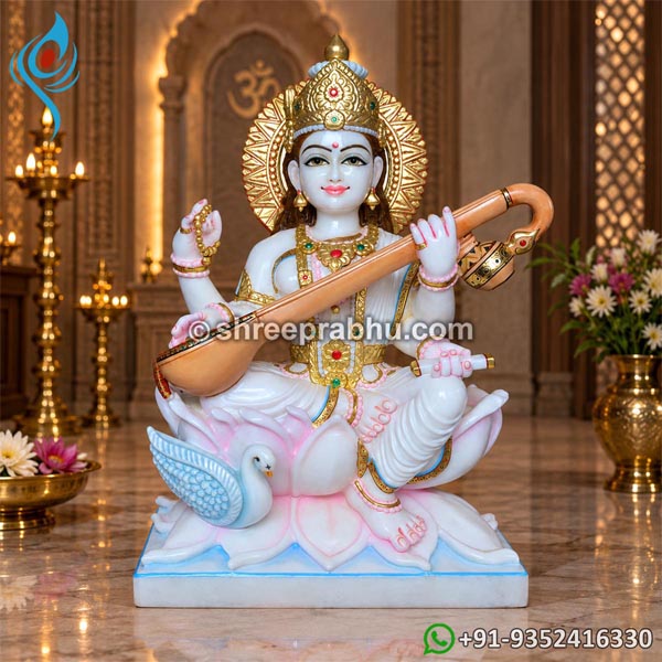 Saraswati marble murti