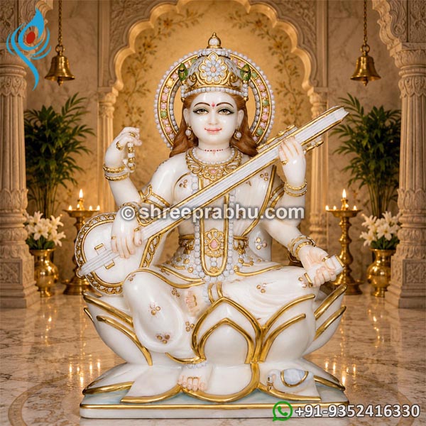 Saraswati murti marble