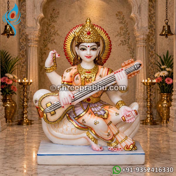 Saraswati murti white