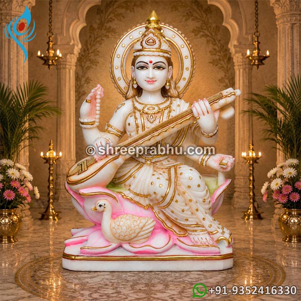Saraswati statue marble