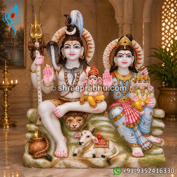 Shiv parivar marble murti