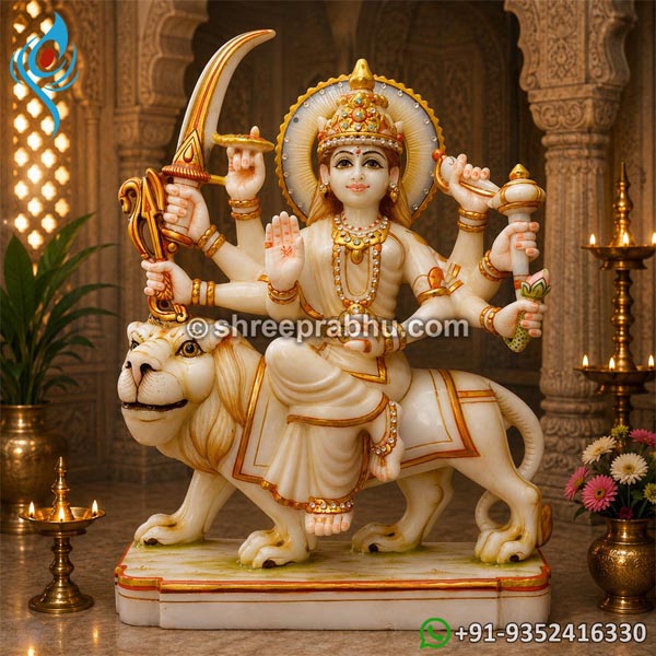 Small Marble Durgar mata Statue