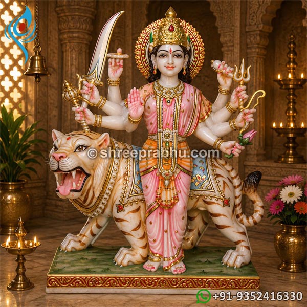 Standing Marble Durga Idol