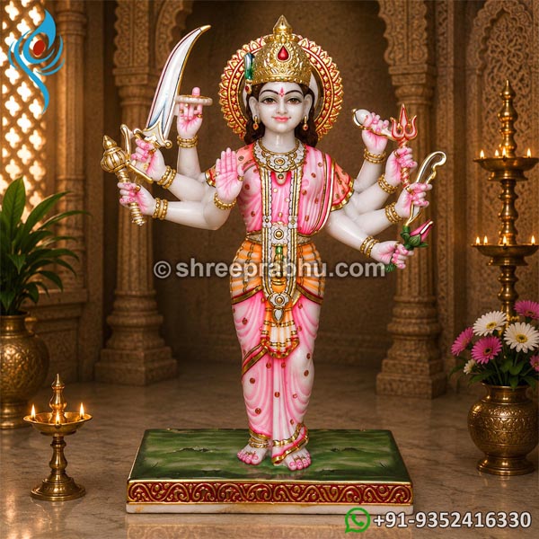 Standing Marble Durga Moorti