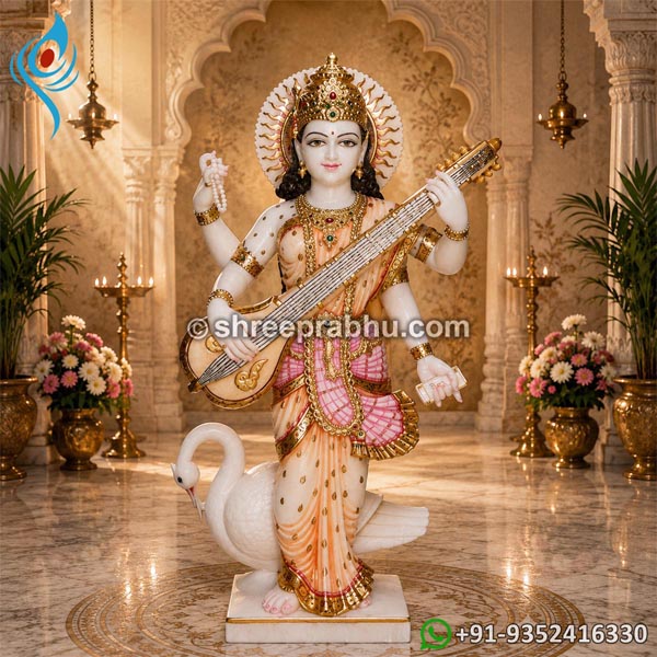 Standing saraswati mata marble murti