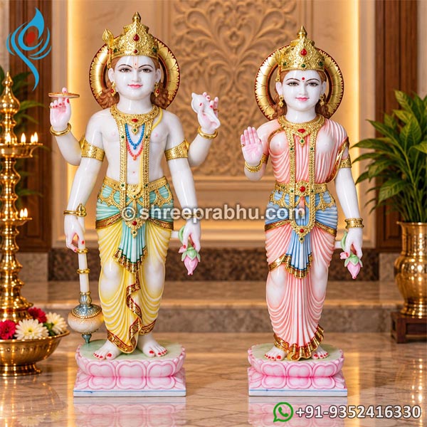 Vishnu Lakshmi Marble Murti