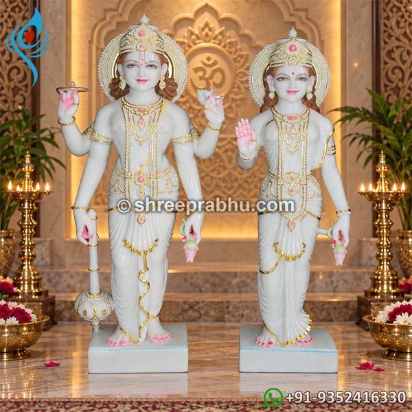 Vishnu Lakshmi Marble Murti