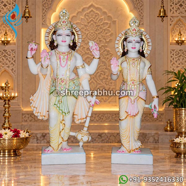 Vishnu Lakshmi Marble Murti