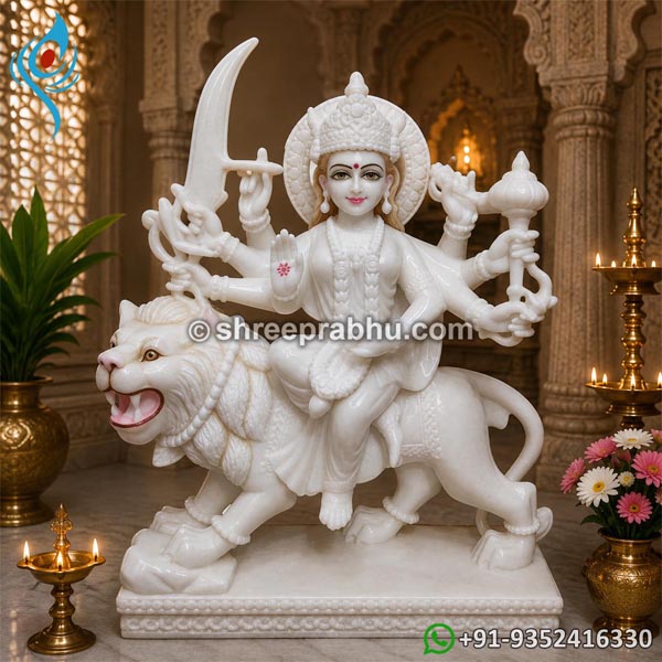 White Marble Durga Idols