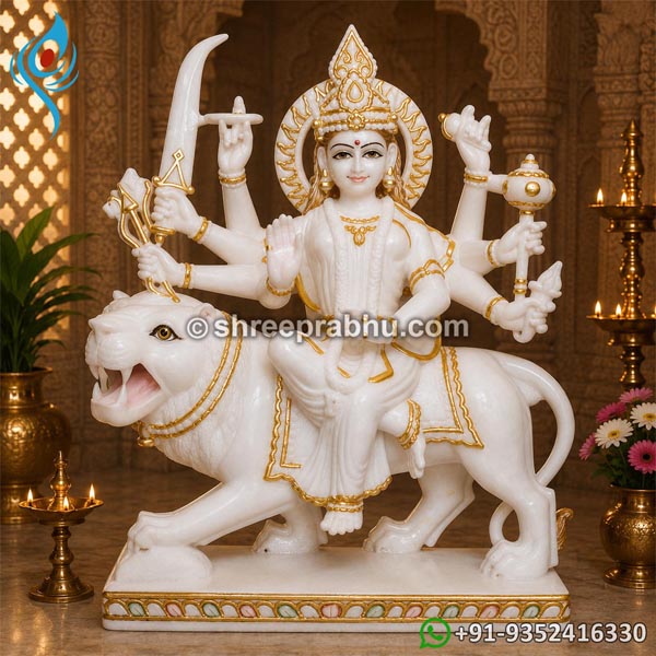 White Marble Durga Ji Statue