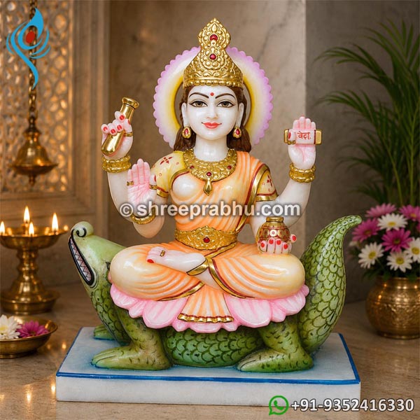 White Marble Ganga Mata Murti