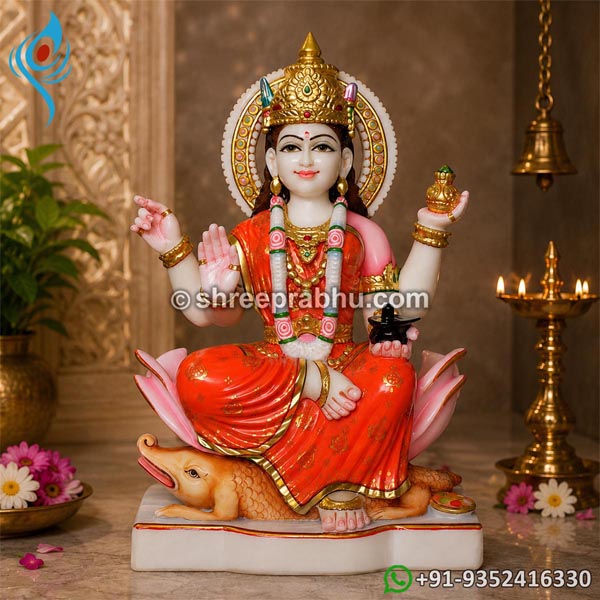 White Marble Ganga Mata Murti