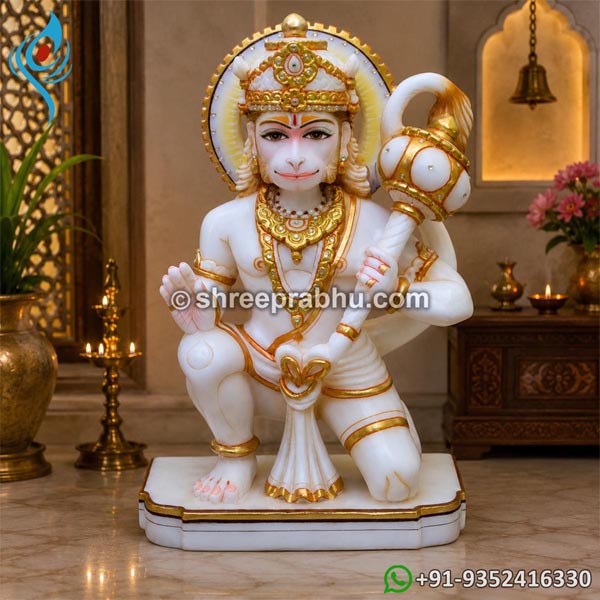 White Marble Hanuman Statue
