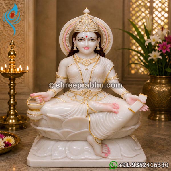 White Marble gayatri mata statue