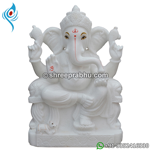 White marble Ganesh murti