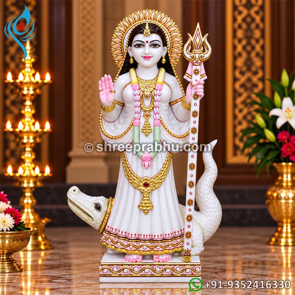 White marble Khodiyar Mata Statue