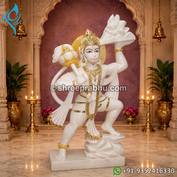 White marble hanuman murti