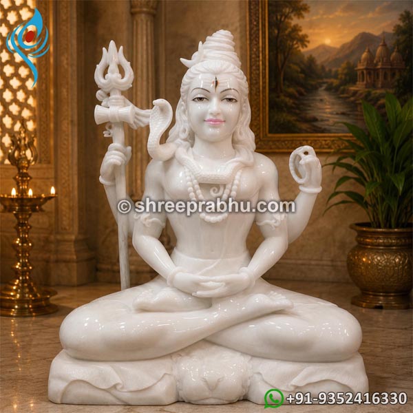 White marble shiva murti