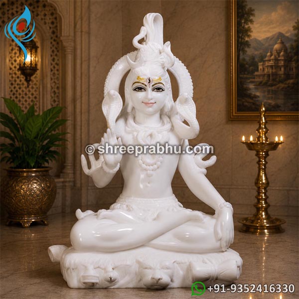 White marble shiva statue