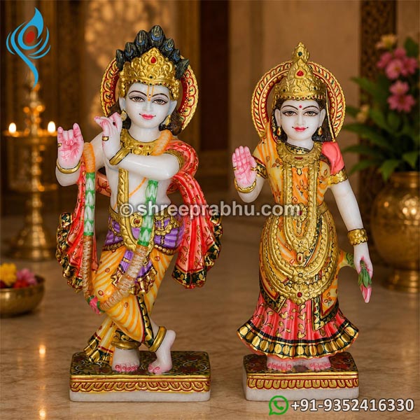 krishna radha marble murti