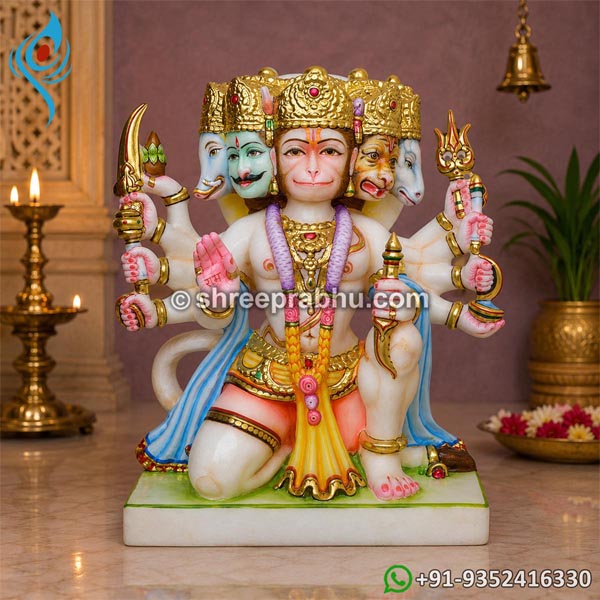 marble panchmukhi hanuman murti