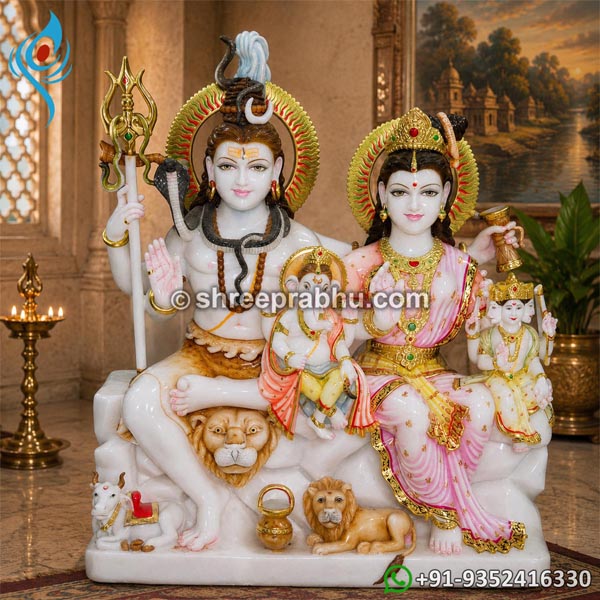 marble shiv parivar murti