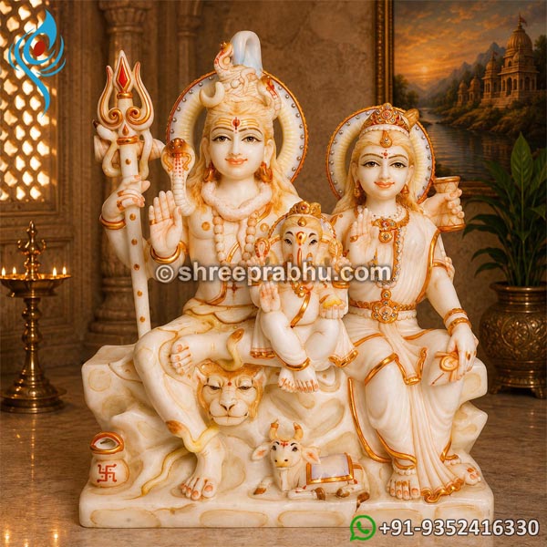 marble statue of shiv parivar