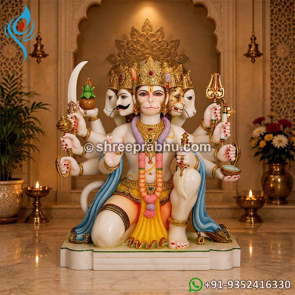 panchmukhi hanuman marble idol