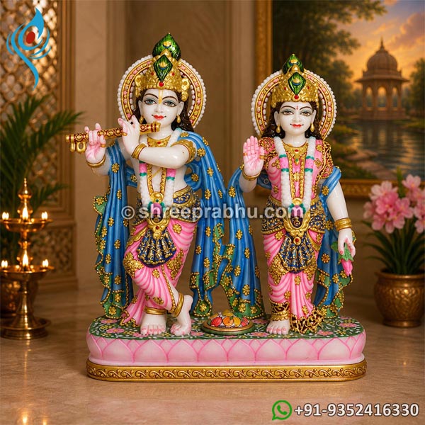 radha krishna murti in marble