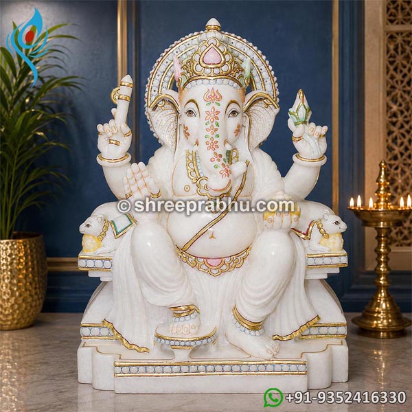 white ganesh ji murti