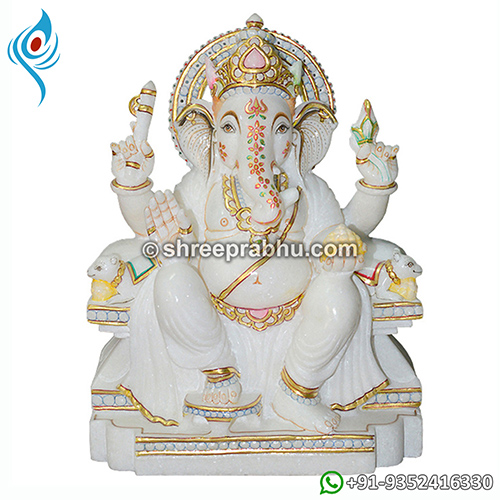 white ganesh ji murti