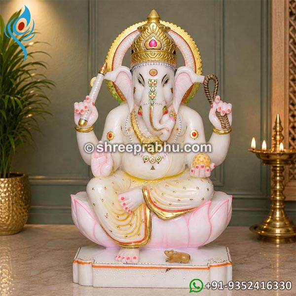 white ganesh murti