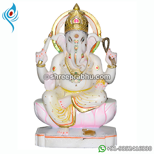 white ganesh murti