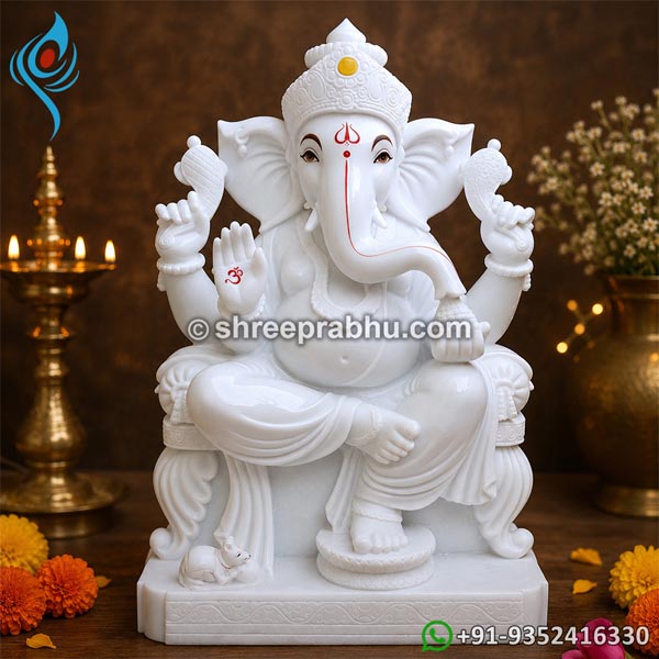 white marble ganesh murti