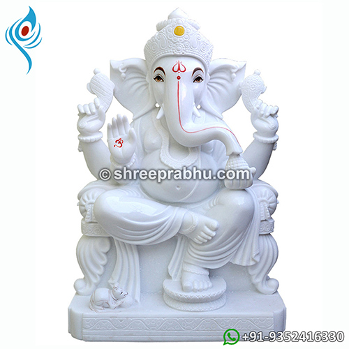 white marble ganesh murti