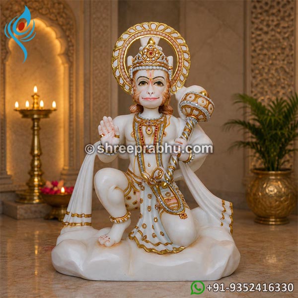 white marble hanuman statue