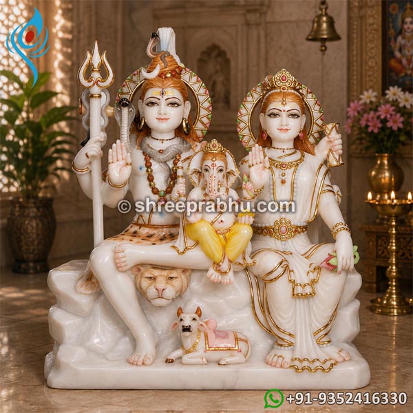 white marble shiva parvati statue