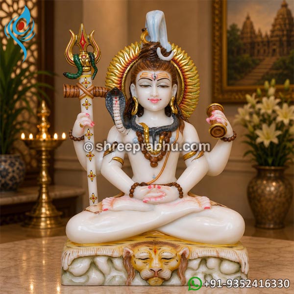 white marble shiva statue